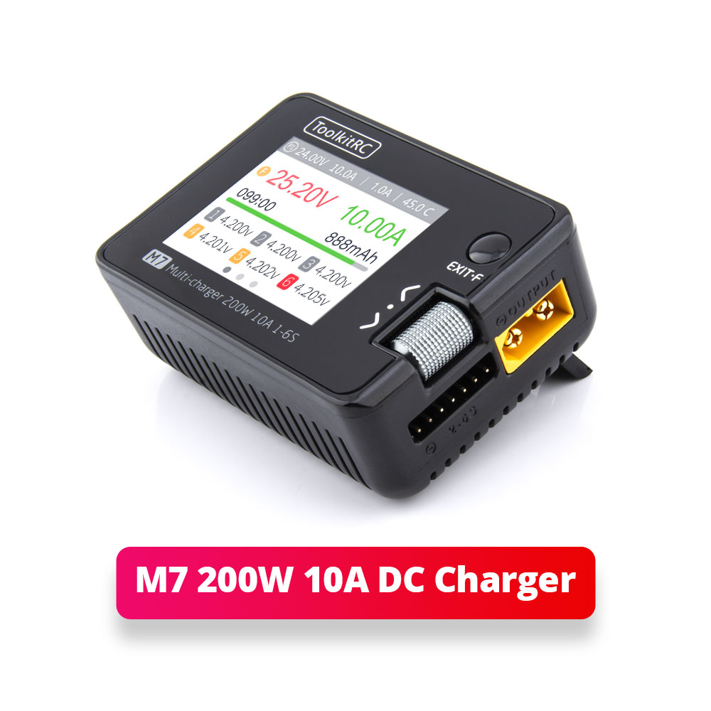 Drone Battery Voltage Checker - ToolkitRC M7 200W 10A Balance Charger