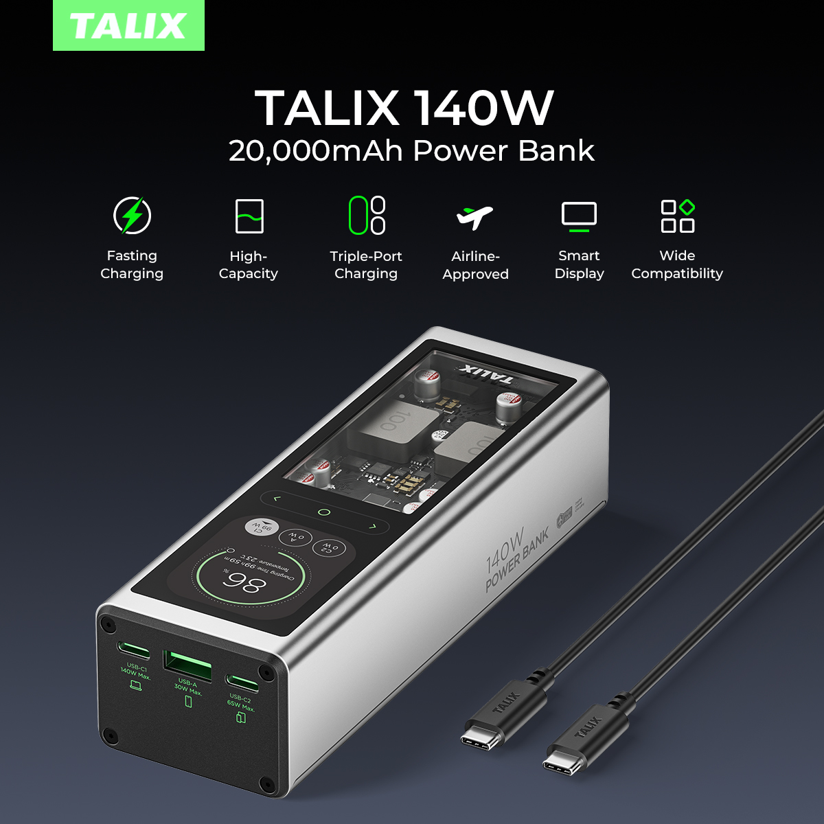 TALIX 140W Power Bank 20000mAh - Drone Battery Li-Ion review and price