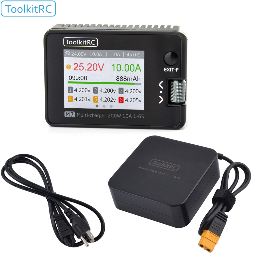 ToolkitRC M7 200W 10A Balance  - Drone Battery Voltage Checker review and price