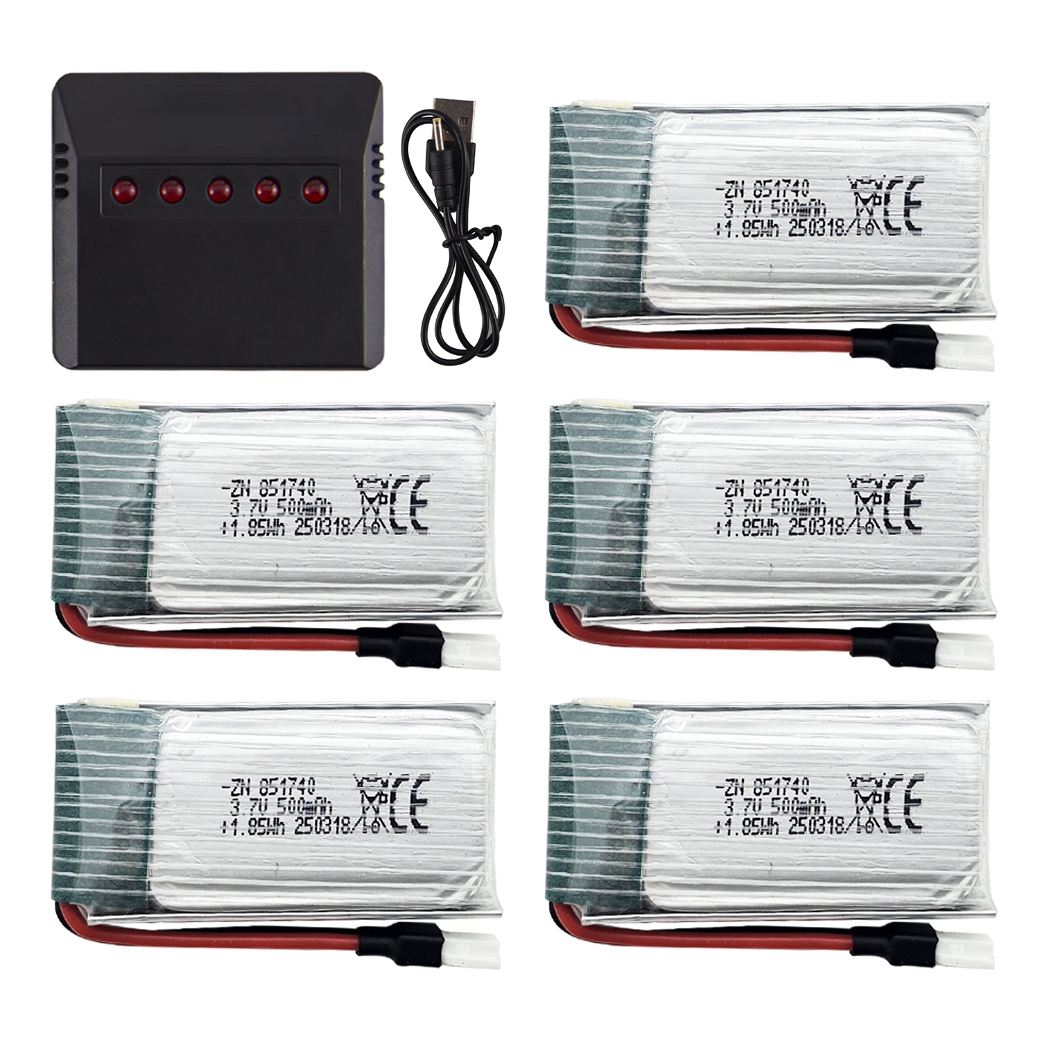 5Pcs 3.7V 500mAh LiPo Batterie - Drone Battery Bag review and price