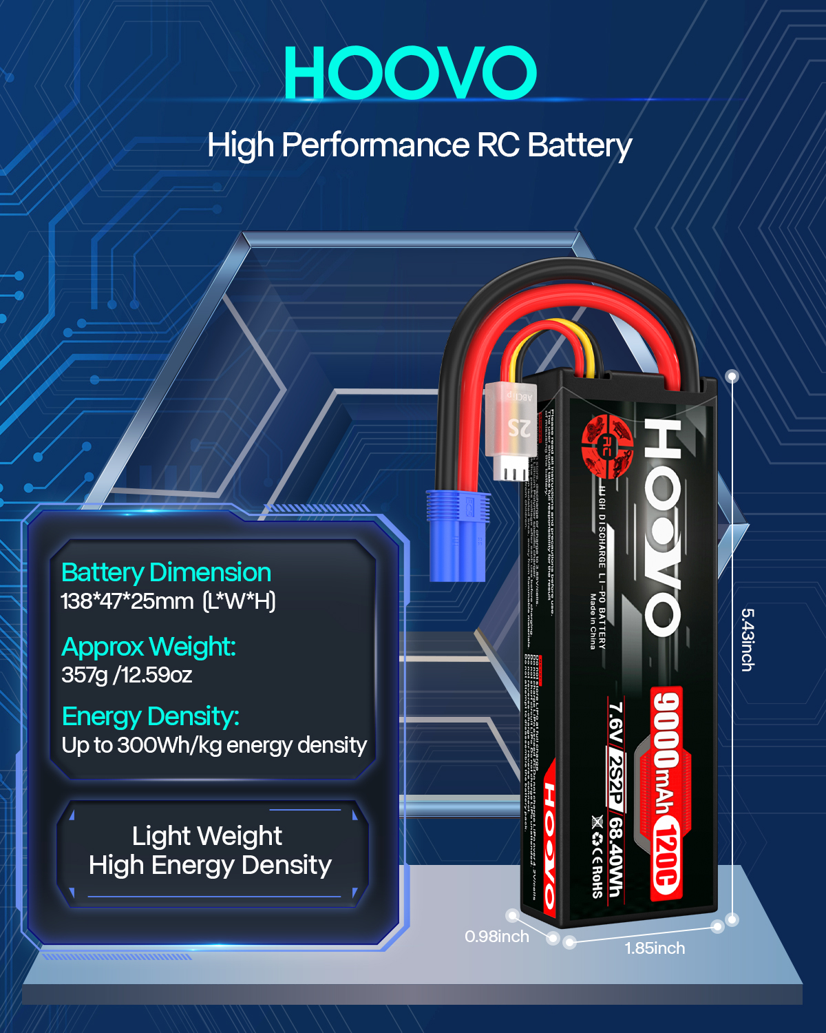 HOOVO 2S 9000mAh RC Battery 7. - Drone Battery High Voltage review and price
